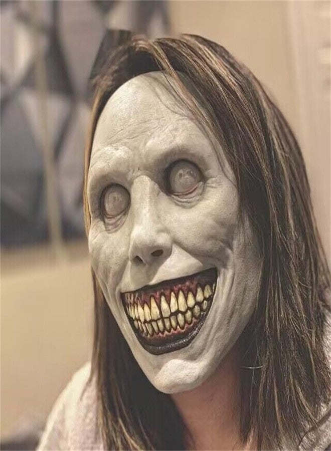 قناع شيطان مبتسم للهالوين من HPONEZJ - أبيض، واقعي، مخيف، للجنسين، مقاس واحد - Image 2